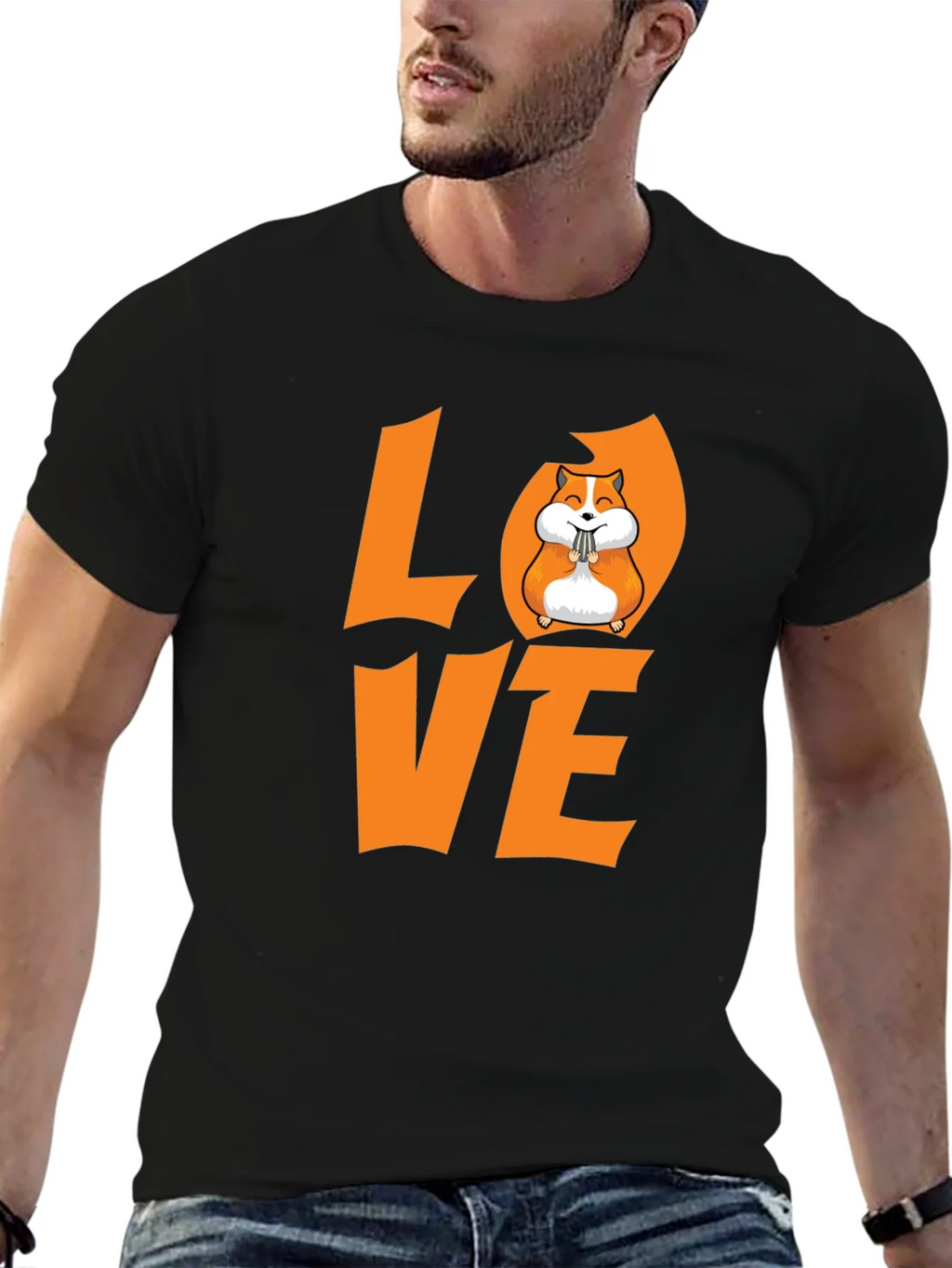 Hamster Love Graphic T-Shirt - Black product image 6