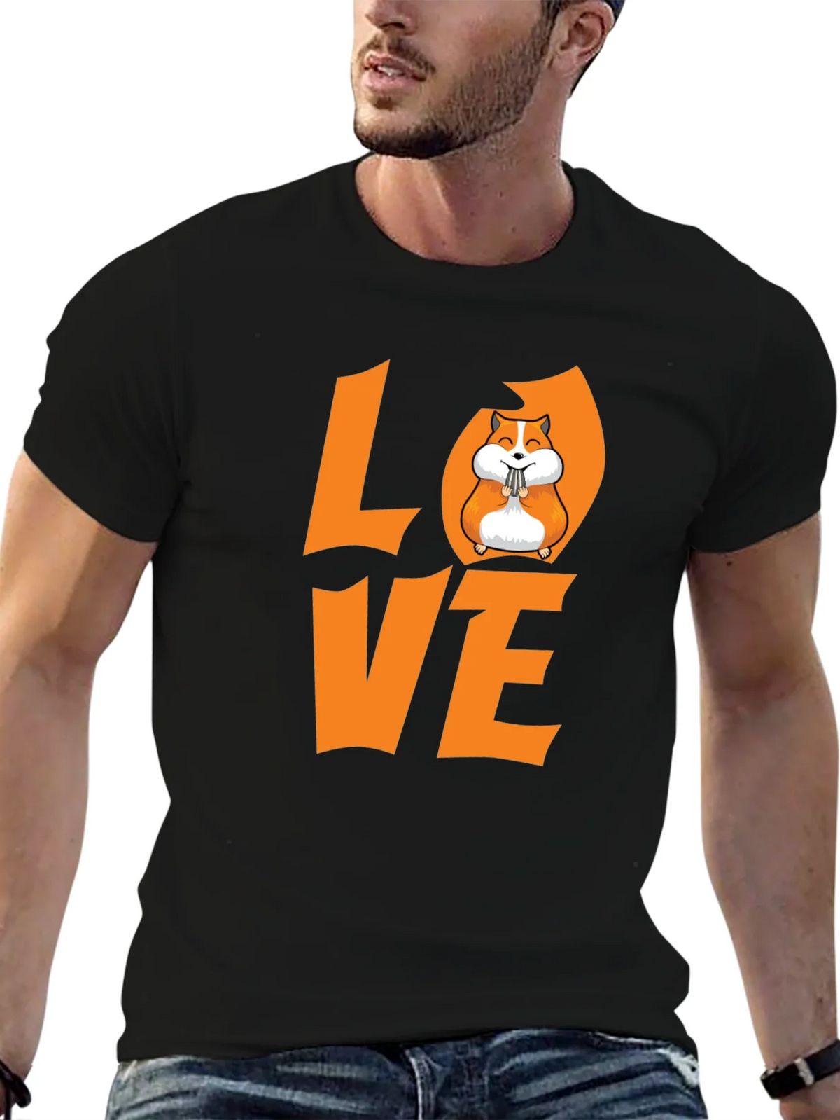 Hamster Love Graphic T-Shirt - Black product image 6