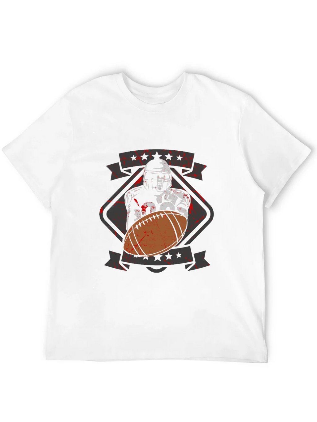 Football Player Graphic T-Shirt - Black Cotton Tee product image 11