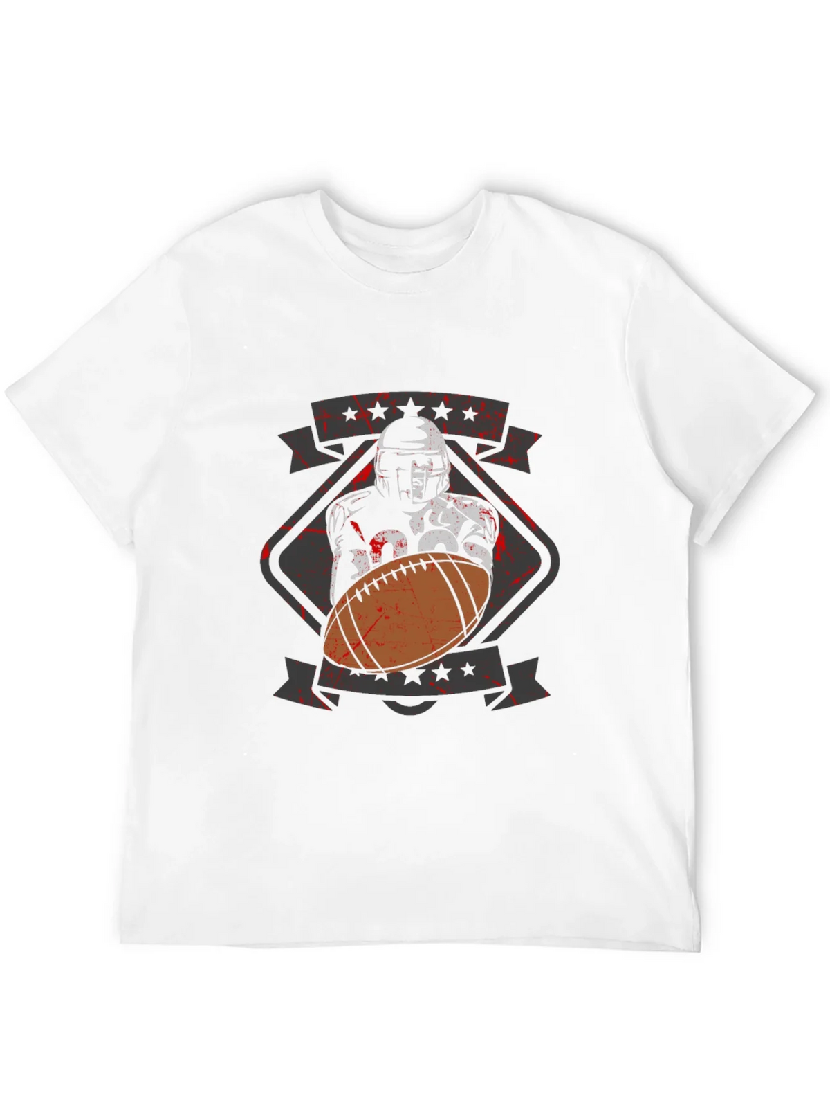 Football Player Graphic T-Shirt - Black Cotton Tee product image 11