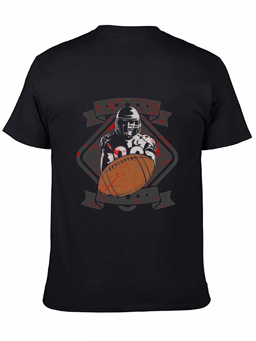 Football Player Graphic T-Shirt - Black Cotton Tee product image 4