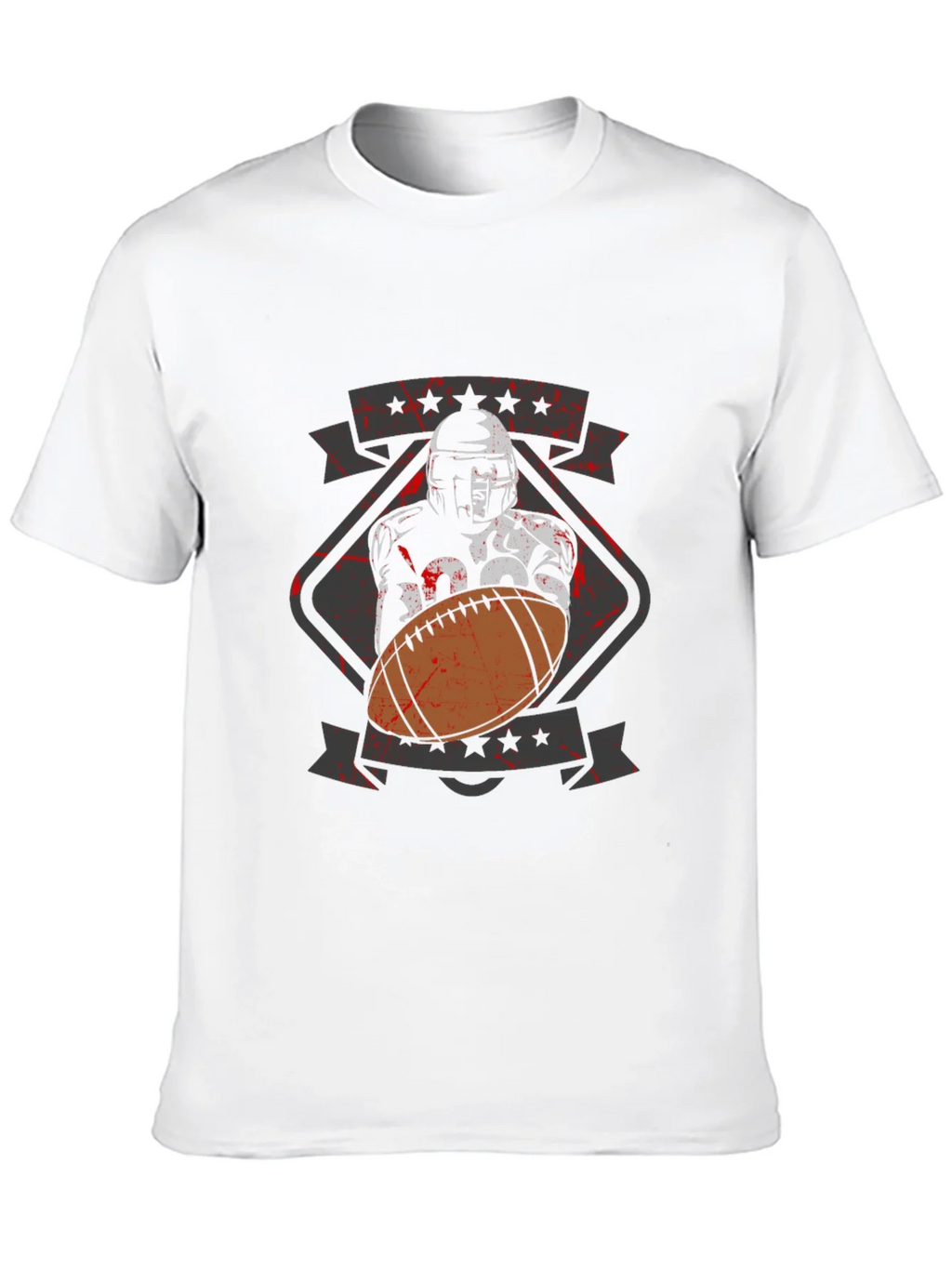 Football Player Graphic T-Shirt - Black Cotton Tee product image 9