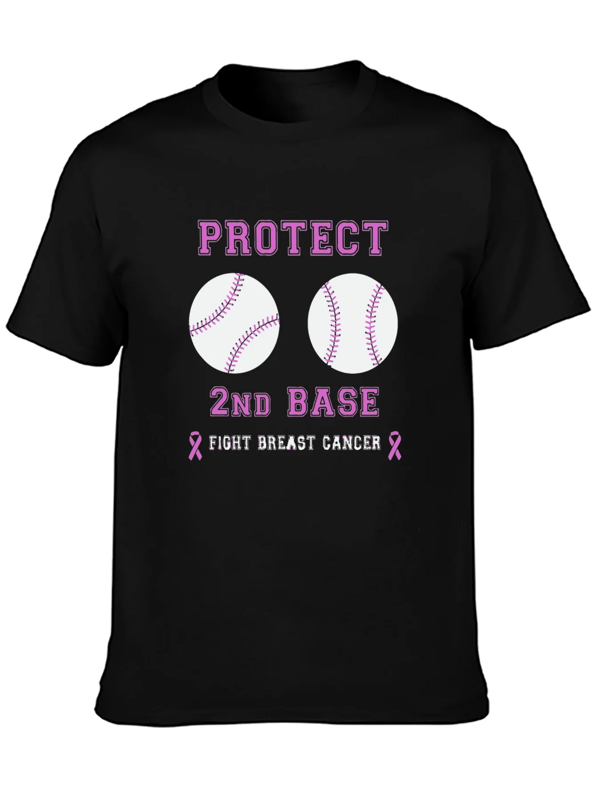 Protect 2nd Base Breast Cancer Awareness T-Shirt product image 2