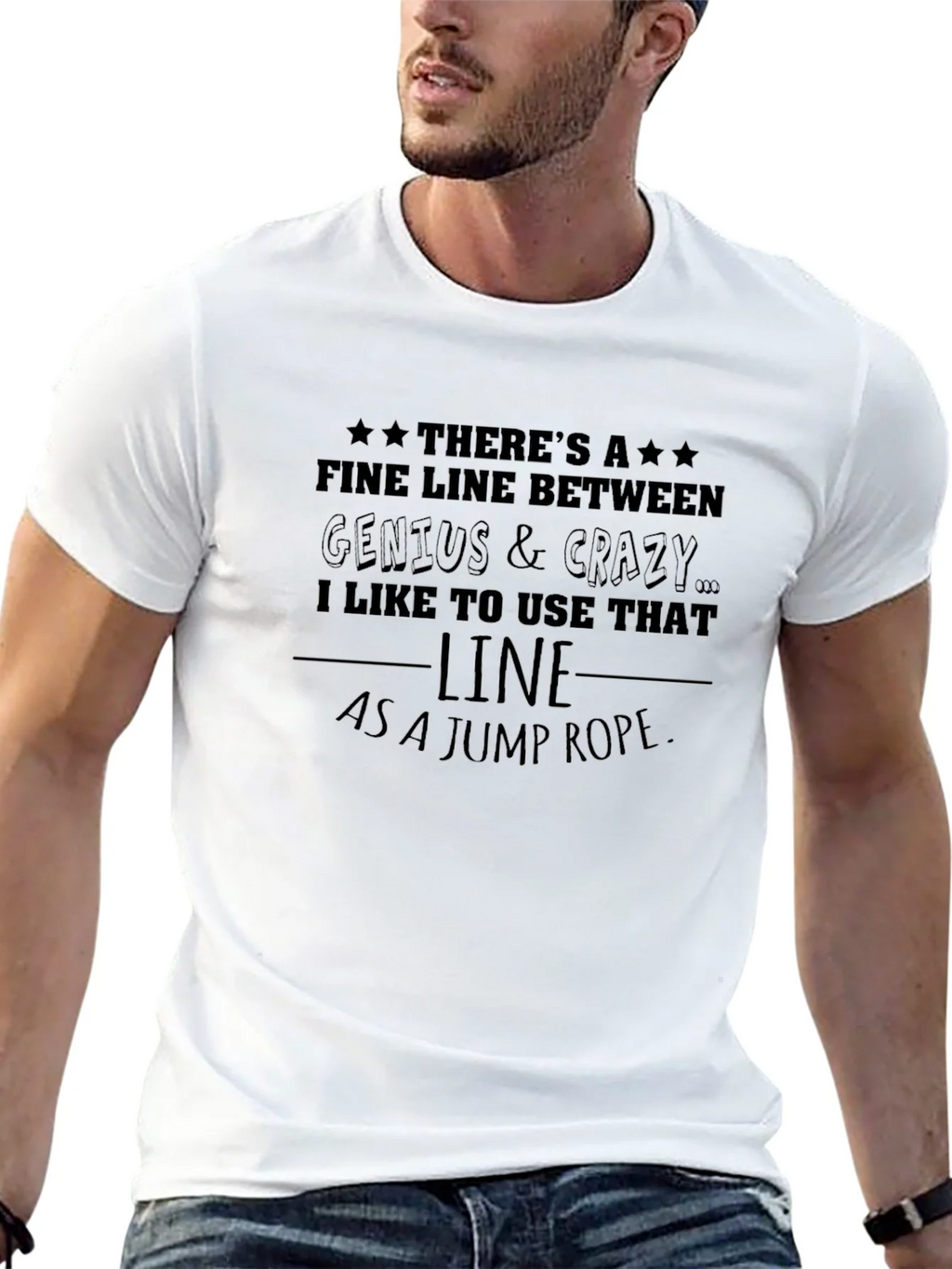 Genius & Crazy Line T-Shirt: Use It As A Jump Rope! product image 10