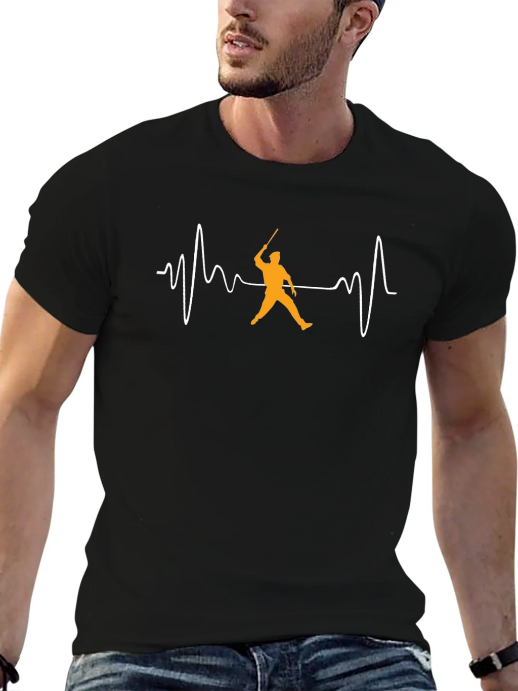 Cricket Heartbeat T-Shirt - Black Cotton Tee product image 6
