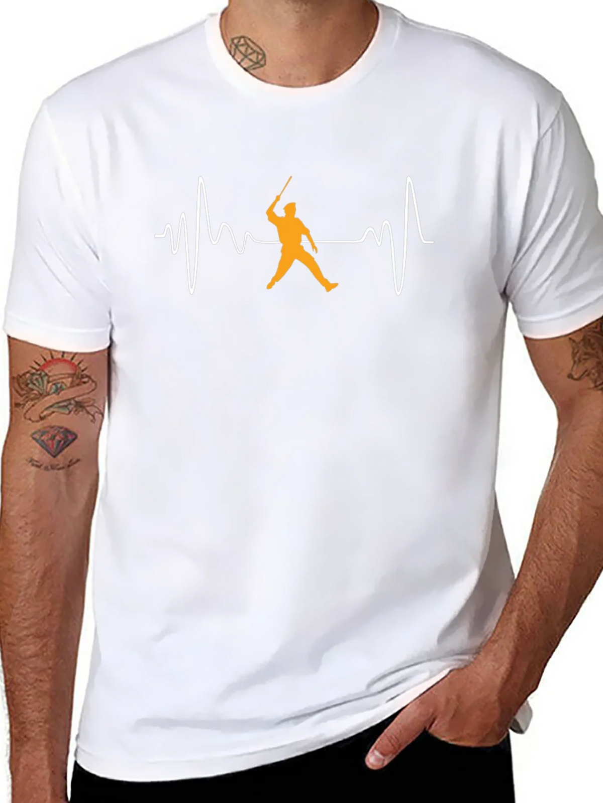 Cricket Heartbeat T-Shirt - Black Cotton Tee product image 7