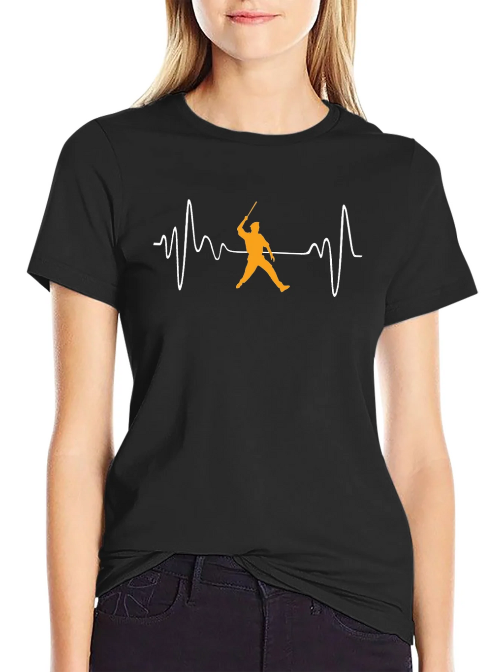 Cricket Heartbeat T-Shirt - Black Cotton Tee product image 2