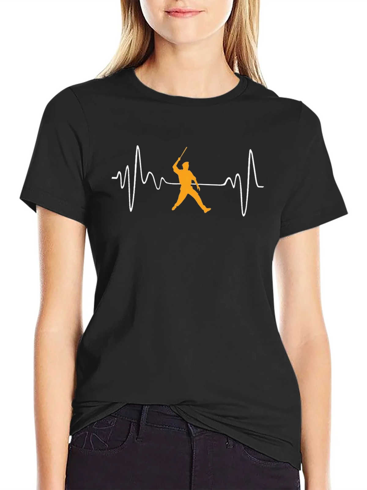 Cricket Heartbeat T-Shirt - Black Cotton Tee product image 2