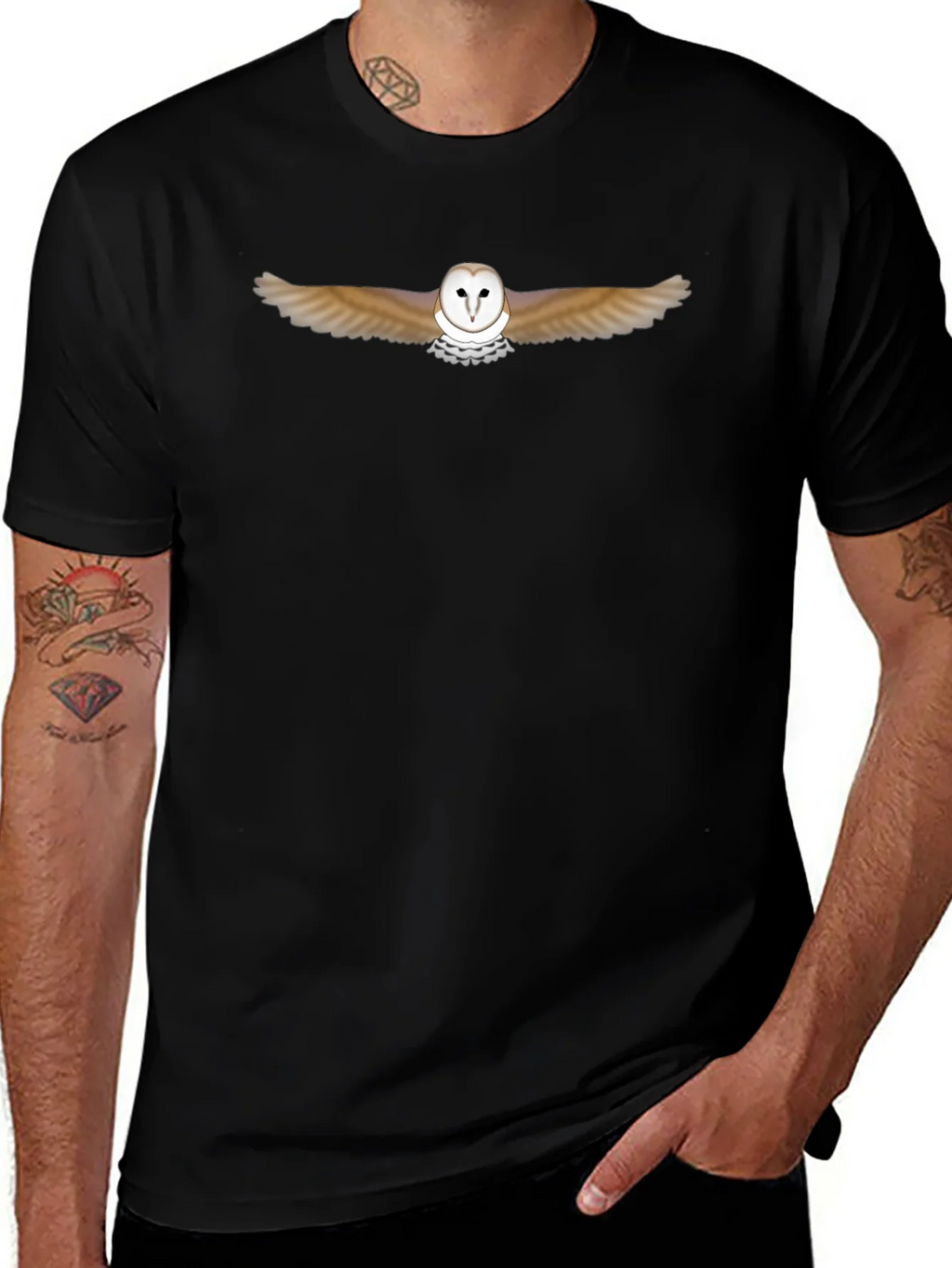 Barn Owl Graphic Black T-Shirt product image 1