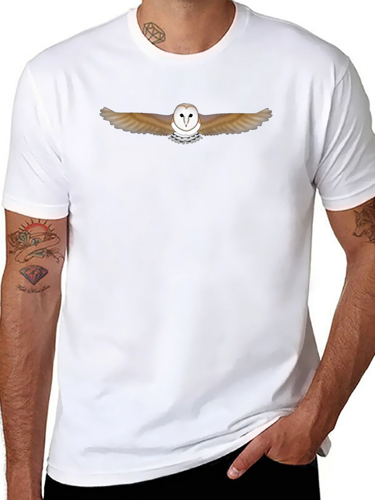 Barn Owl Graphic Black T-Shirt product image 6
