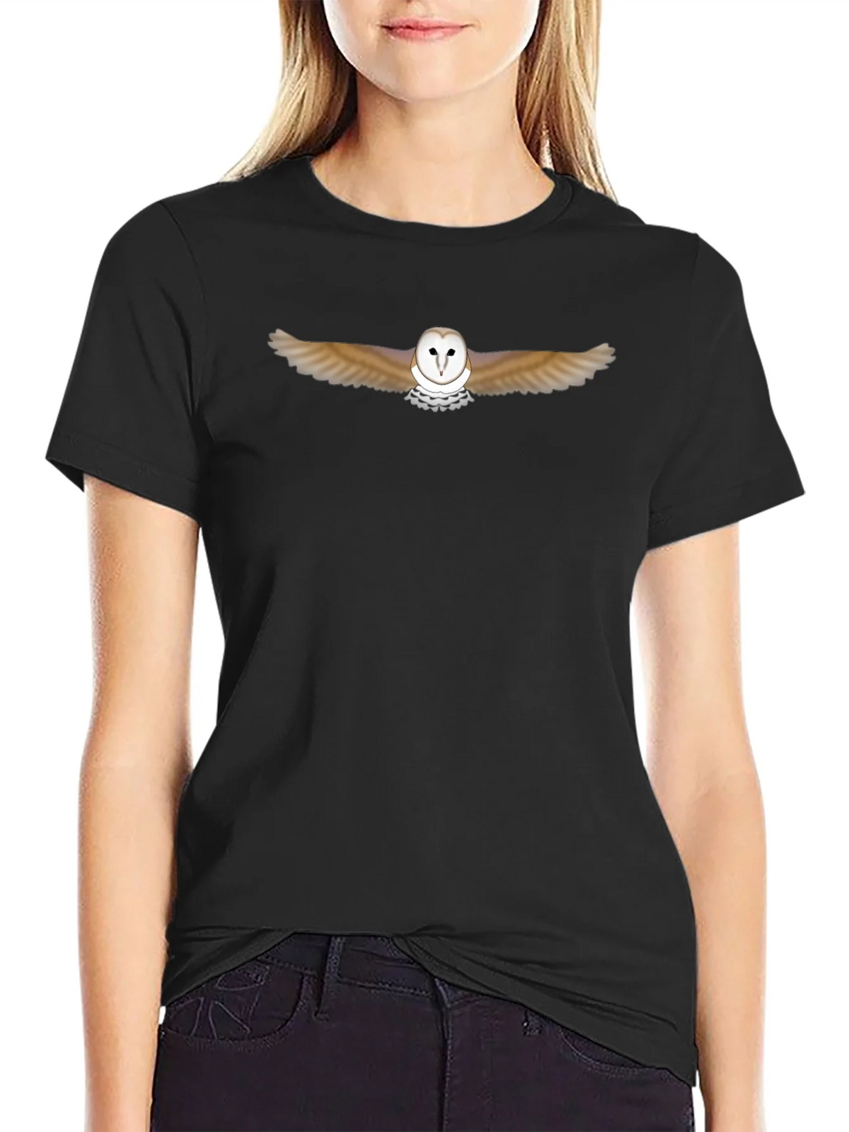 Barn Owl Graphic Black T-Shirt product image 2