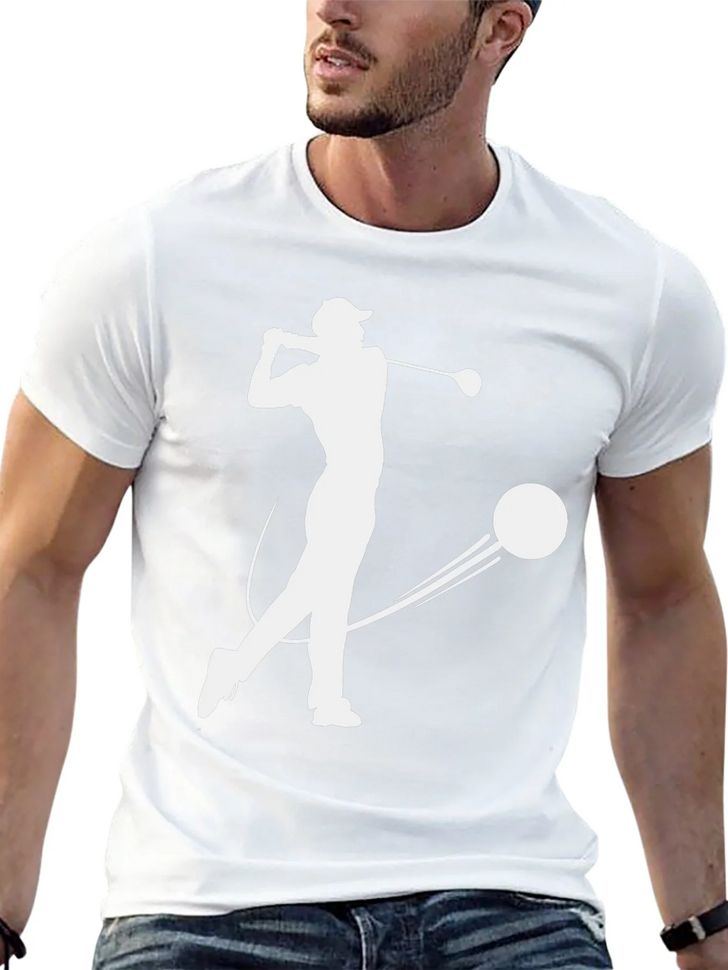 Golfer Silhouette T-Shirt - Black product image 12
