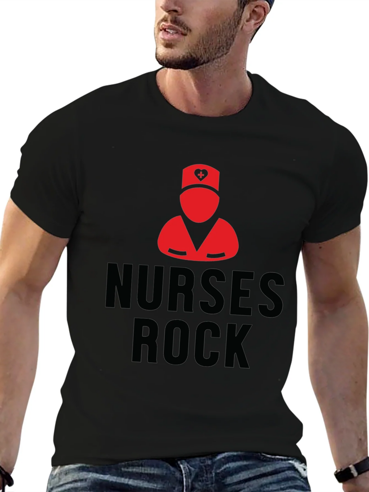 Nurses Rock Black T-Shirt | Nurse Pride Apparel product image 6