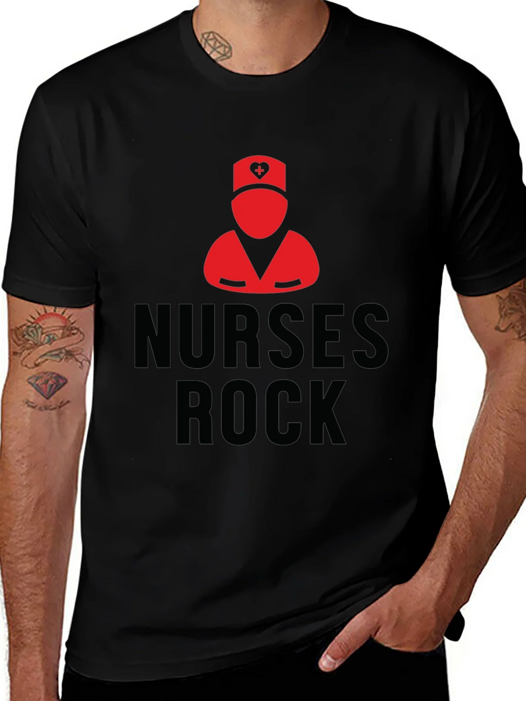 Nurses Rock Black T-Shirt | Nurse Pride Apparel product image 1
