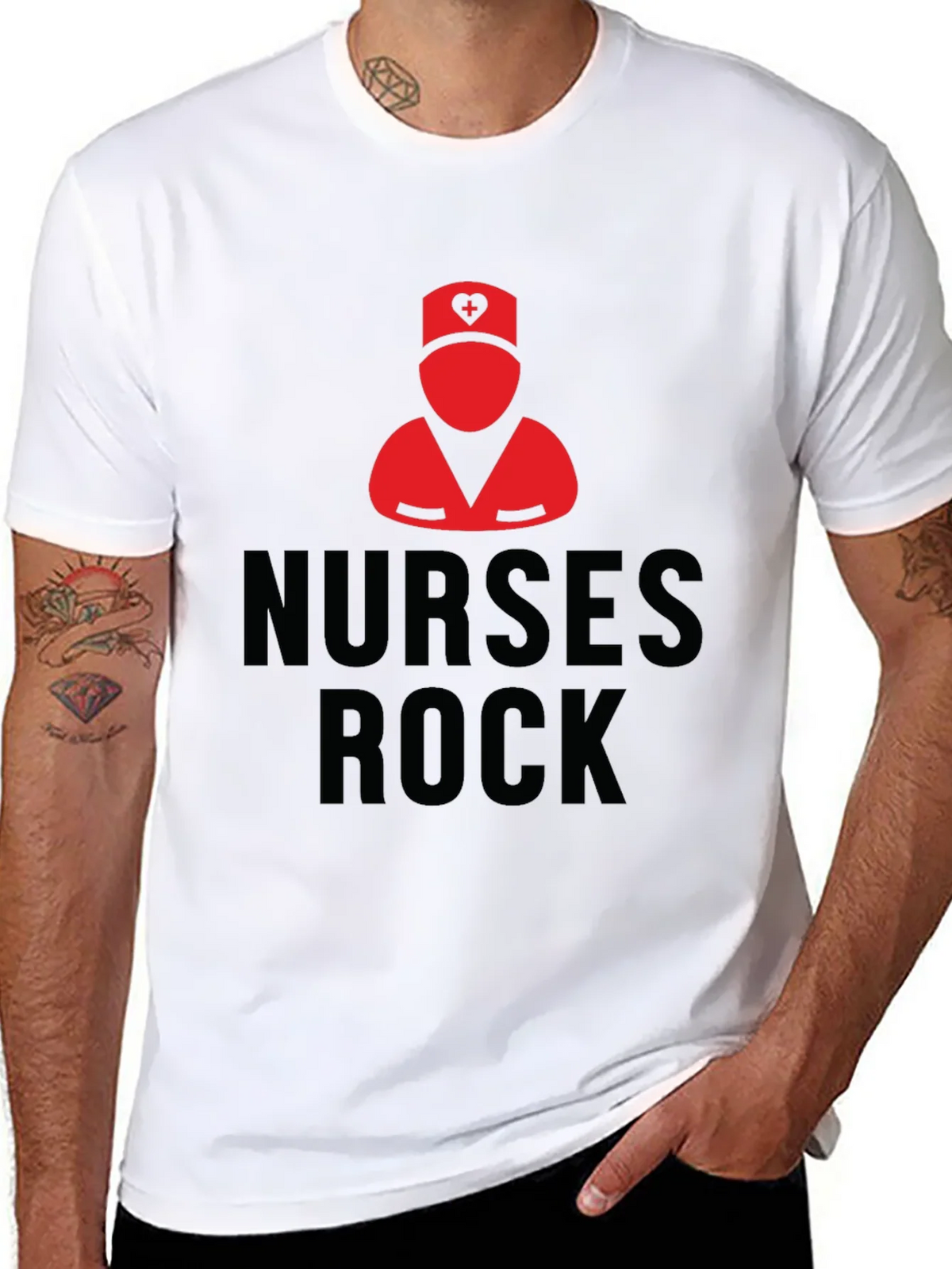 Nurses Rock Black T-Shirt | Nurse Pride Apparel product image 7