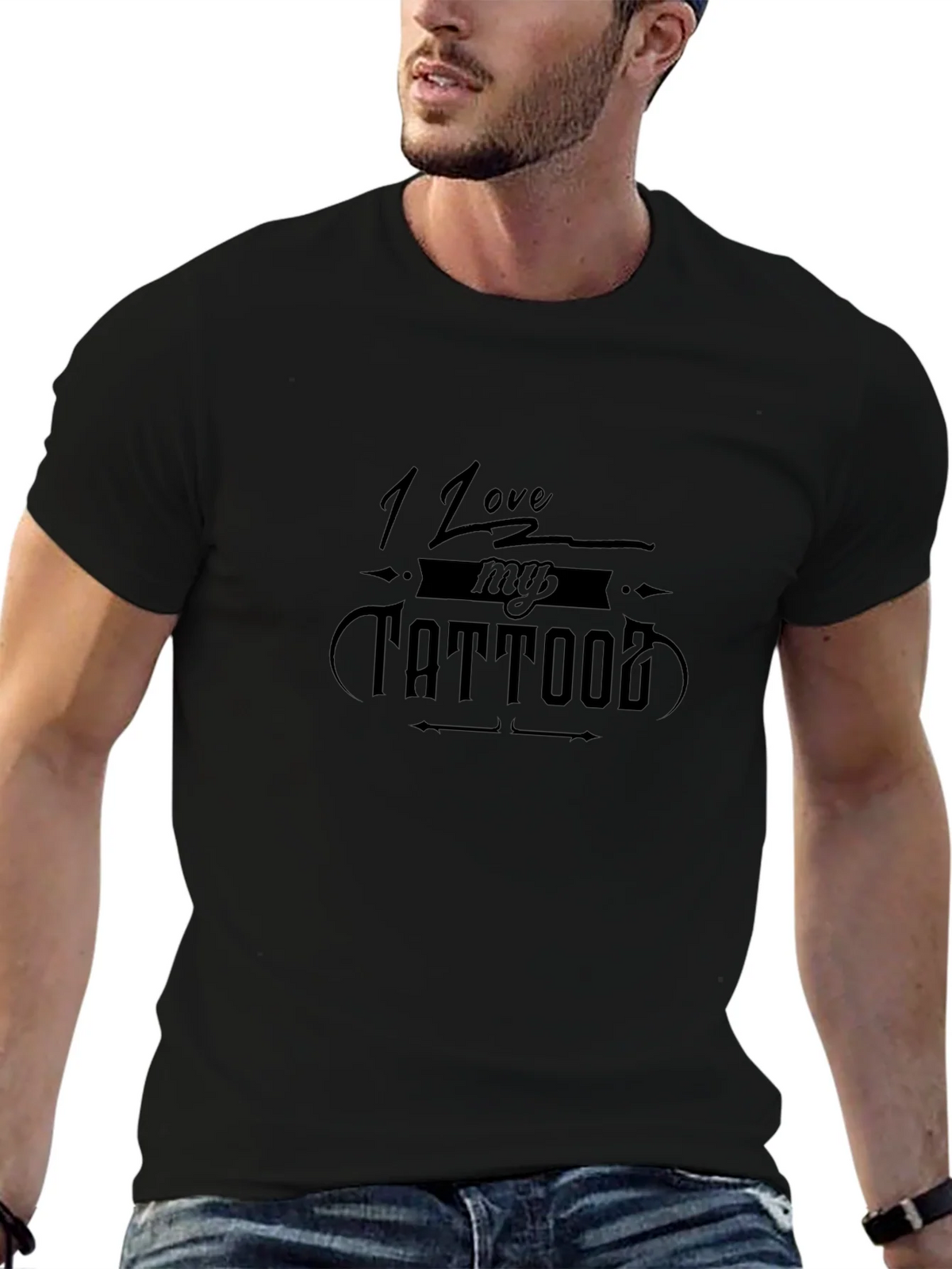 I Love My Tattoo Graphic Tee - Black T-Shirt product image 6