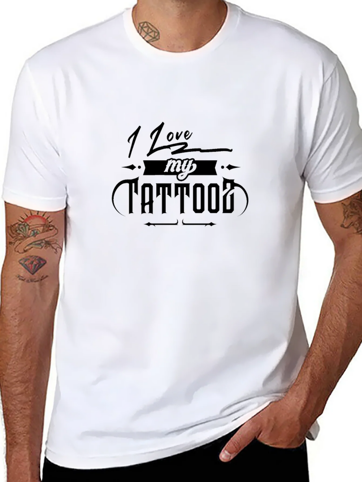 I Love My Tattoo Graphic Tee - Black T-Shirt product image 7