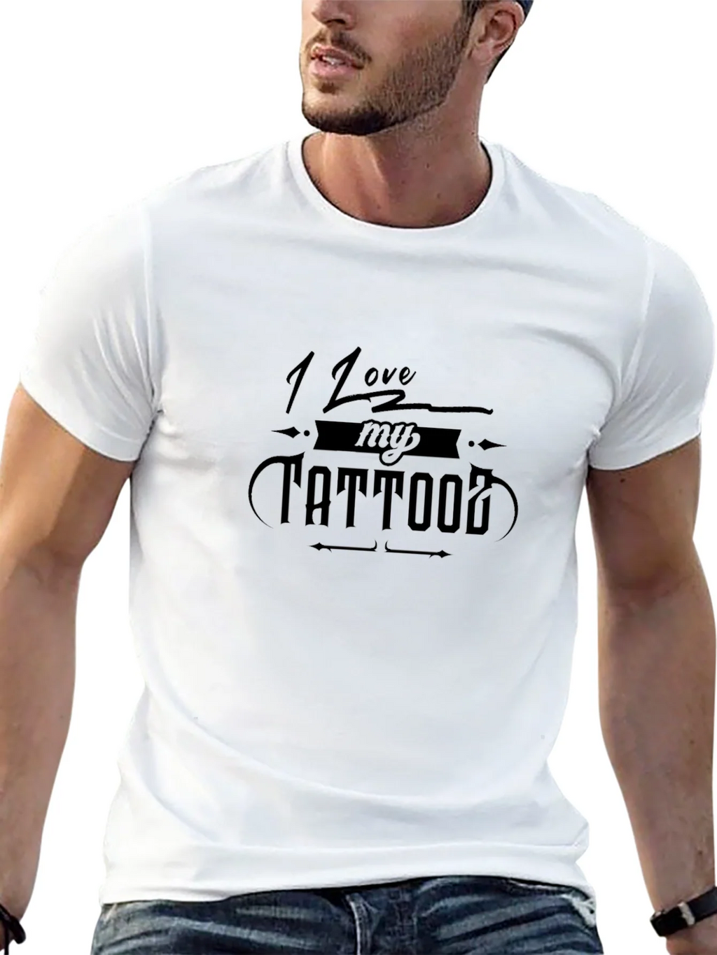 I Love My Tattoo Graphic Tee - Black T-Shirt product image 12
