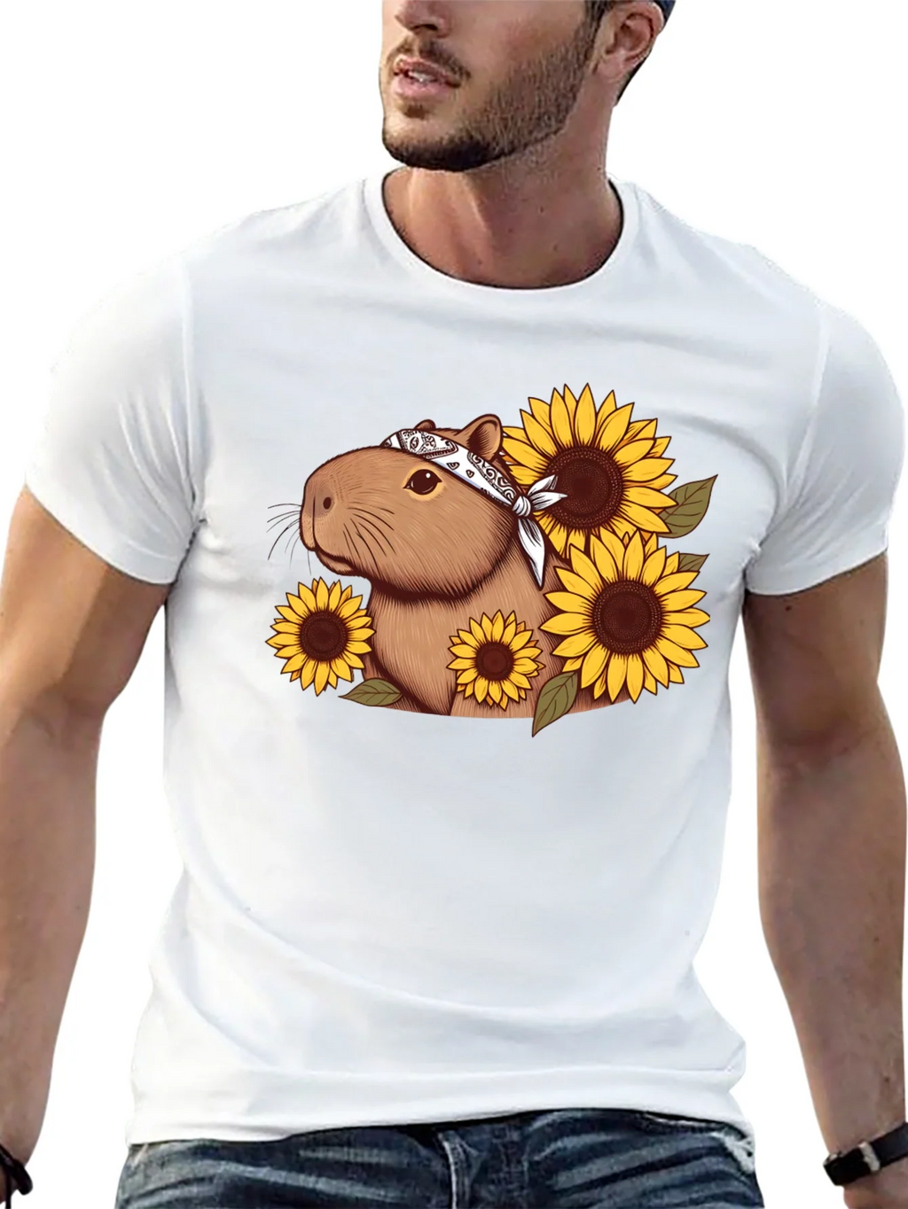 Capybara Sunflower Graphic Tee product image 10
