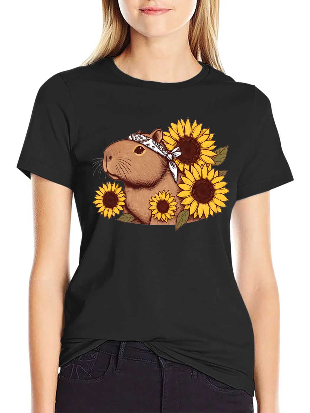 Capybara Sunflower Graphic Tee product image 1