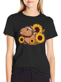 Capybara Sunflower Graphic Tee product image 1