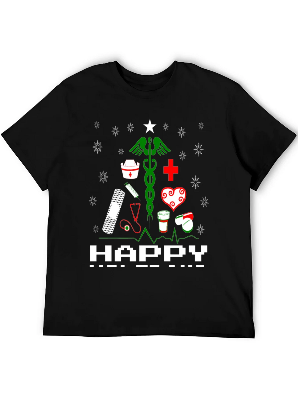 Nurse Christmas Tree Graphic T-Shirt product image 2