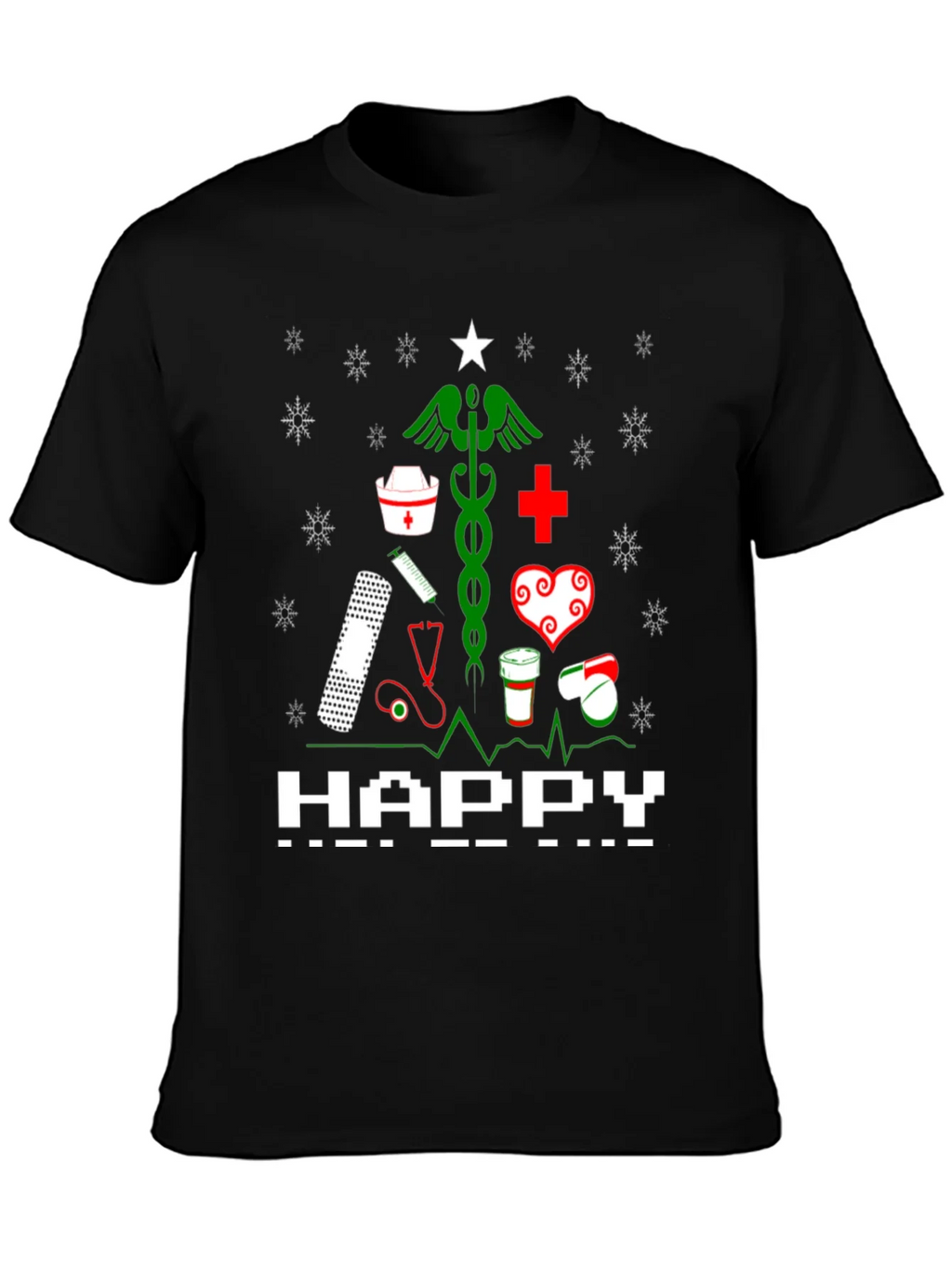 Nurse Christmas Tree Graphic T-Shirt product image 1