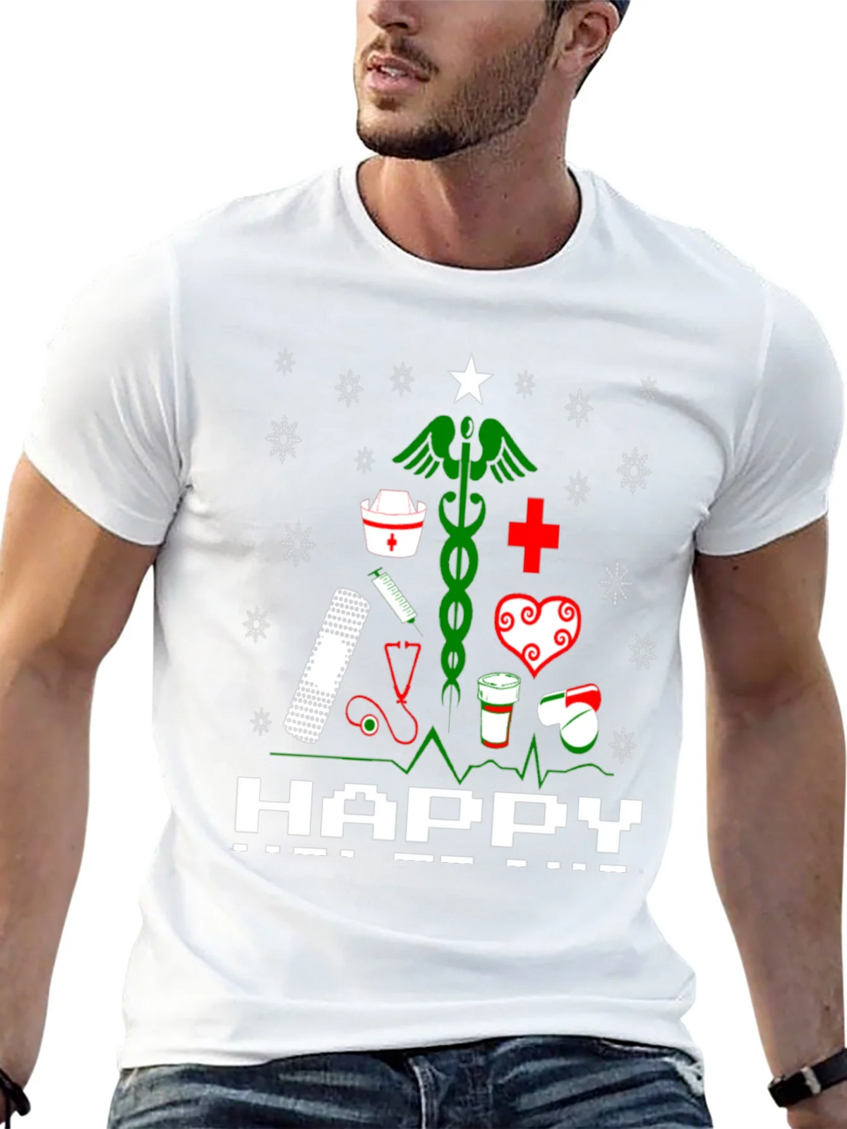 Nurse Christmas Tree Graphic T-Shirt product image 8