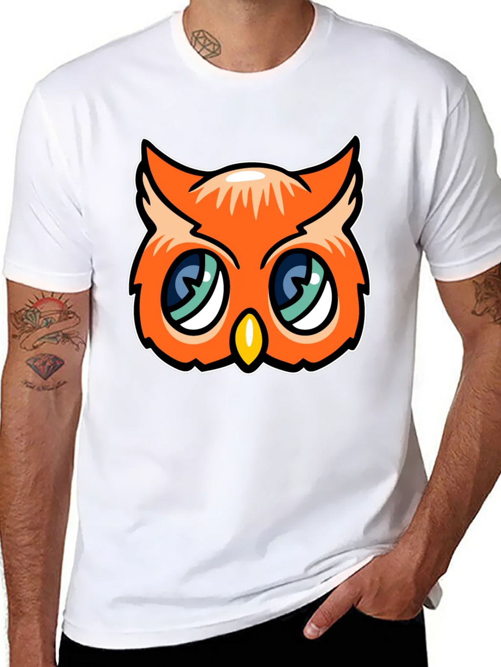 Cute Cartoon Owl Graphic Tee - Black product image 6