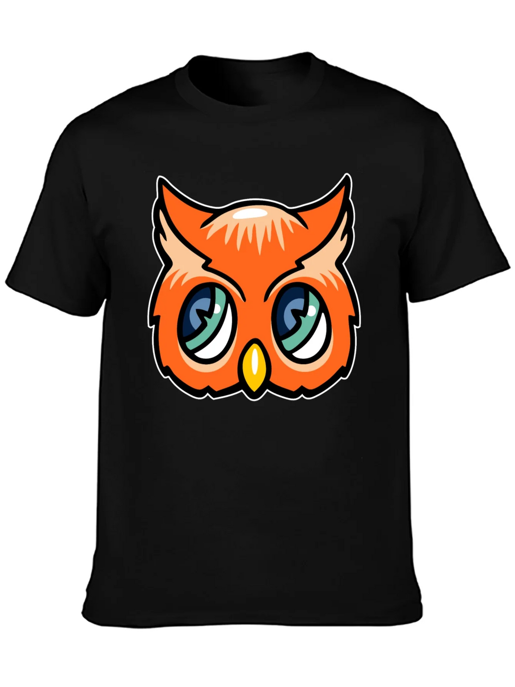 Cute Cartoon Owl Graphic Tee - Black product image 3