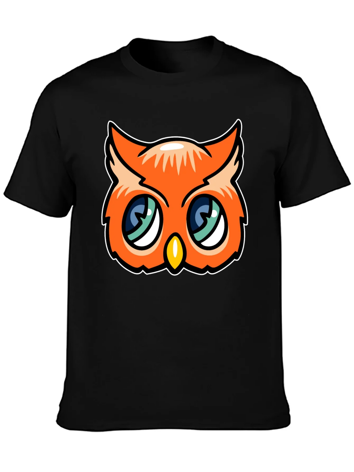 Cute Cartoon Owl Graphic Tee - Black product image 3
