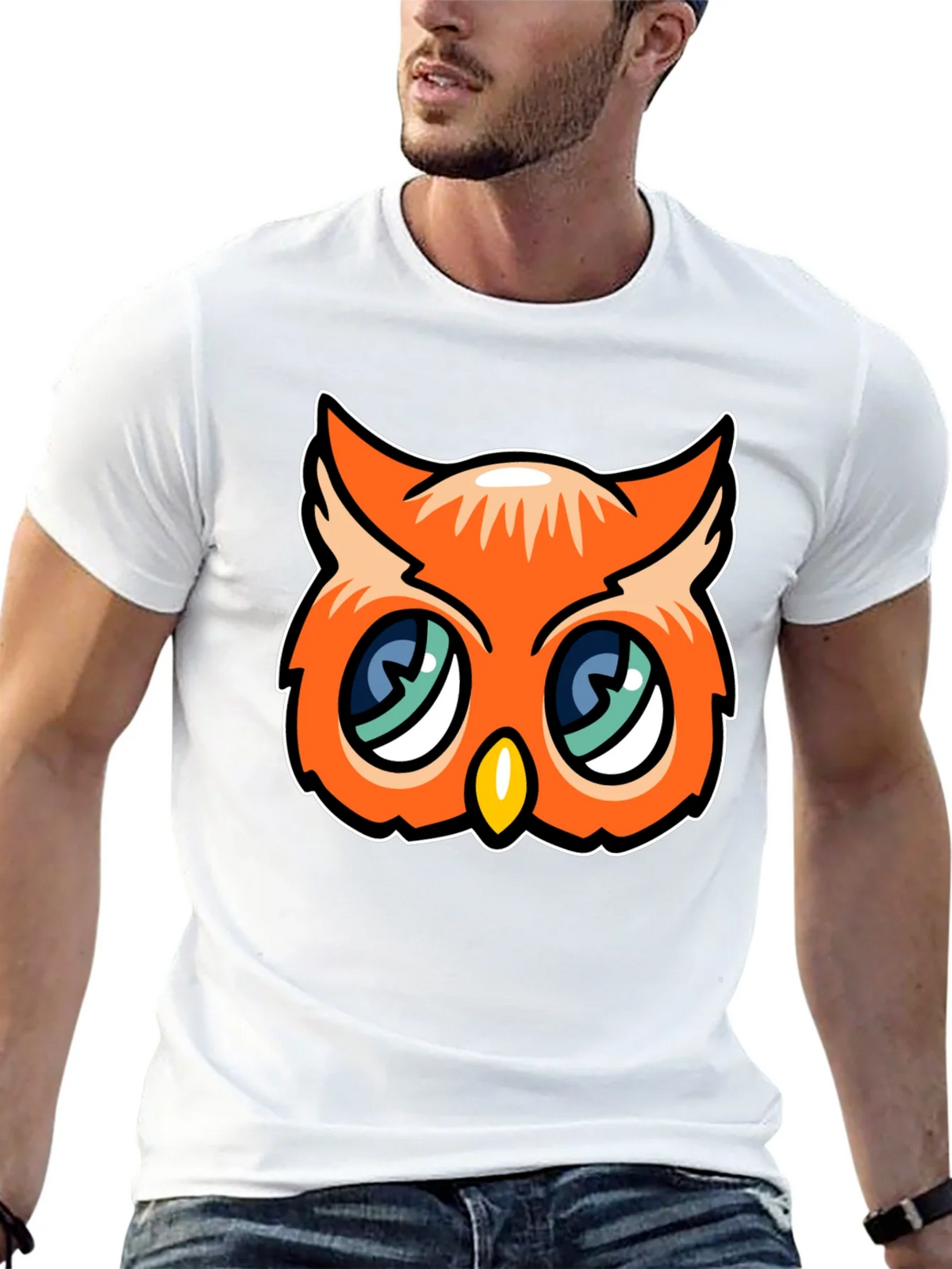 Cute Cartoon Owl Graphic Tee - Black product image 10