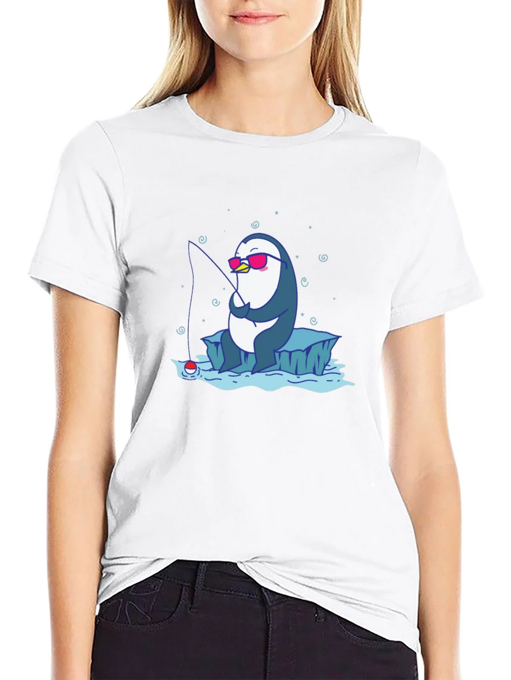 Cool Penguin Fishing T-Shirt product image 8