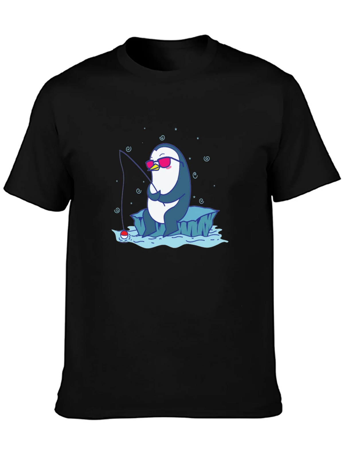 Cool Penguin Fishing T-Shirt product image 3