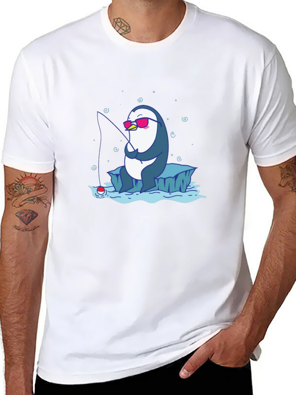 Cool Penguin Fishing T-Shirt product image 7