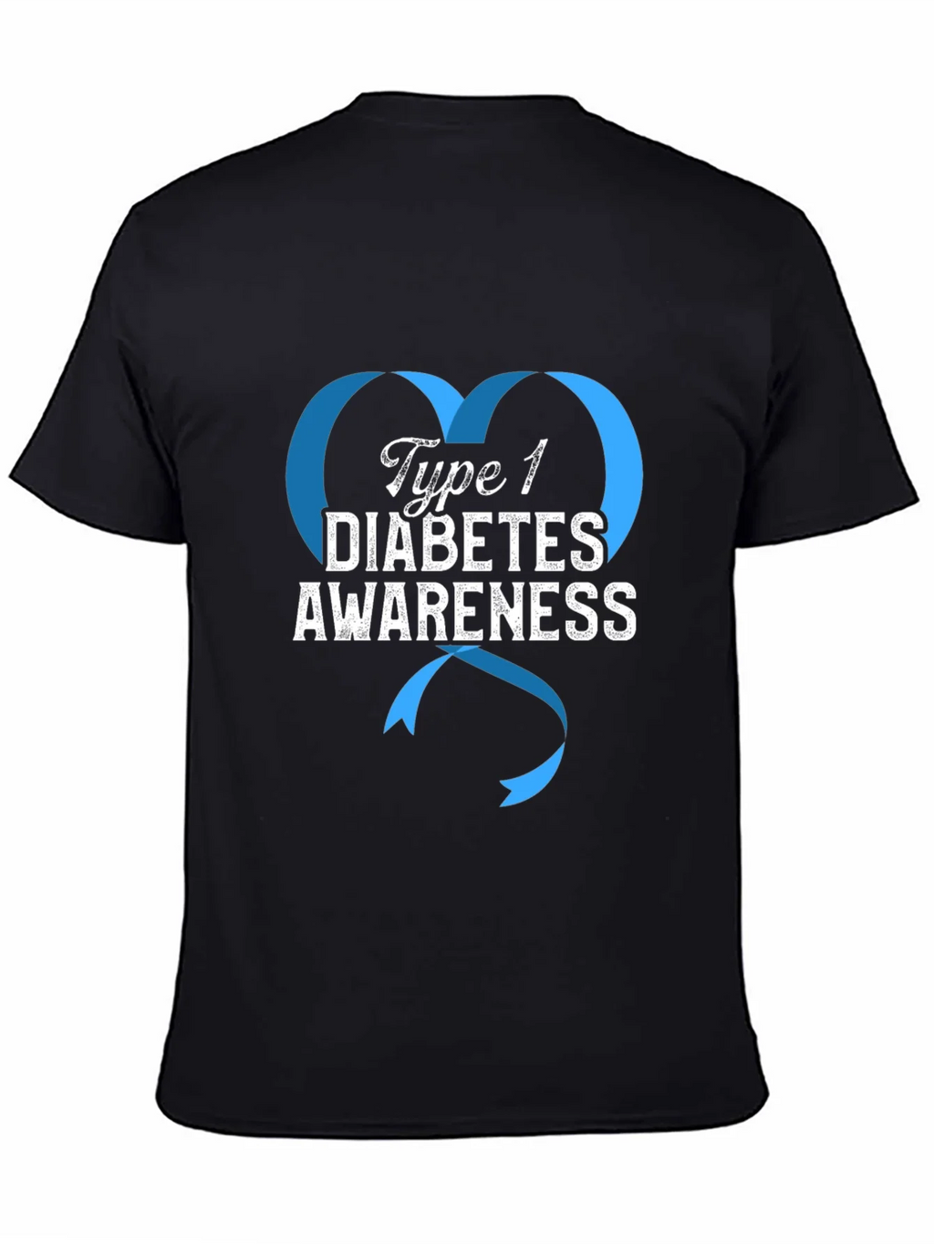 Type 1 Diabetes Awareness Ribbon Heart T-Shirt product image 4