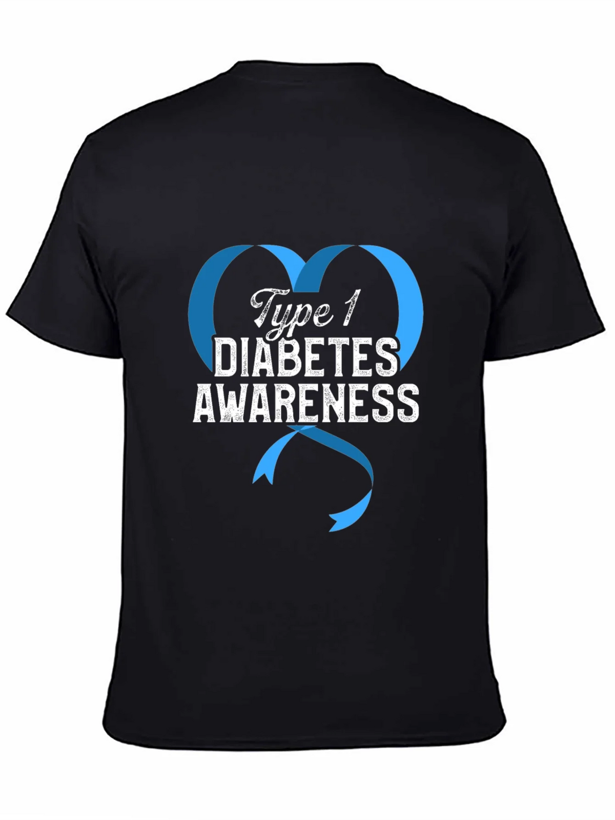 Type 1 Diabetes Awareness Ribbon Heart T-Shirt product image 4