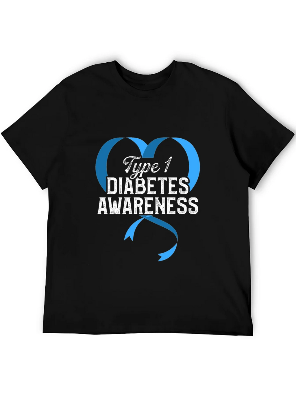 Type 1 Diabetes Awareness Ribbon Heart T-Shirt product image 5
