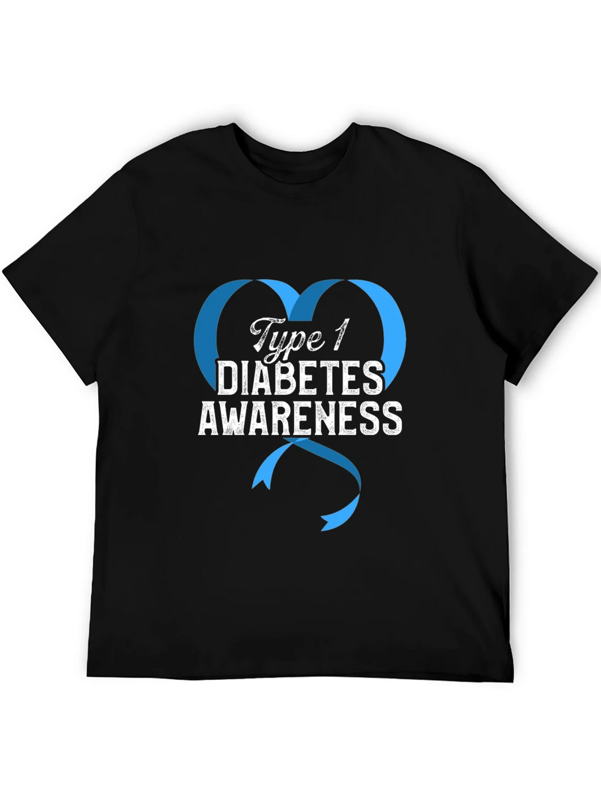 Type 1 Diabetes Awareness Ribbon Heart T-Shirt product image 5