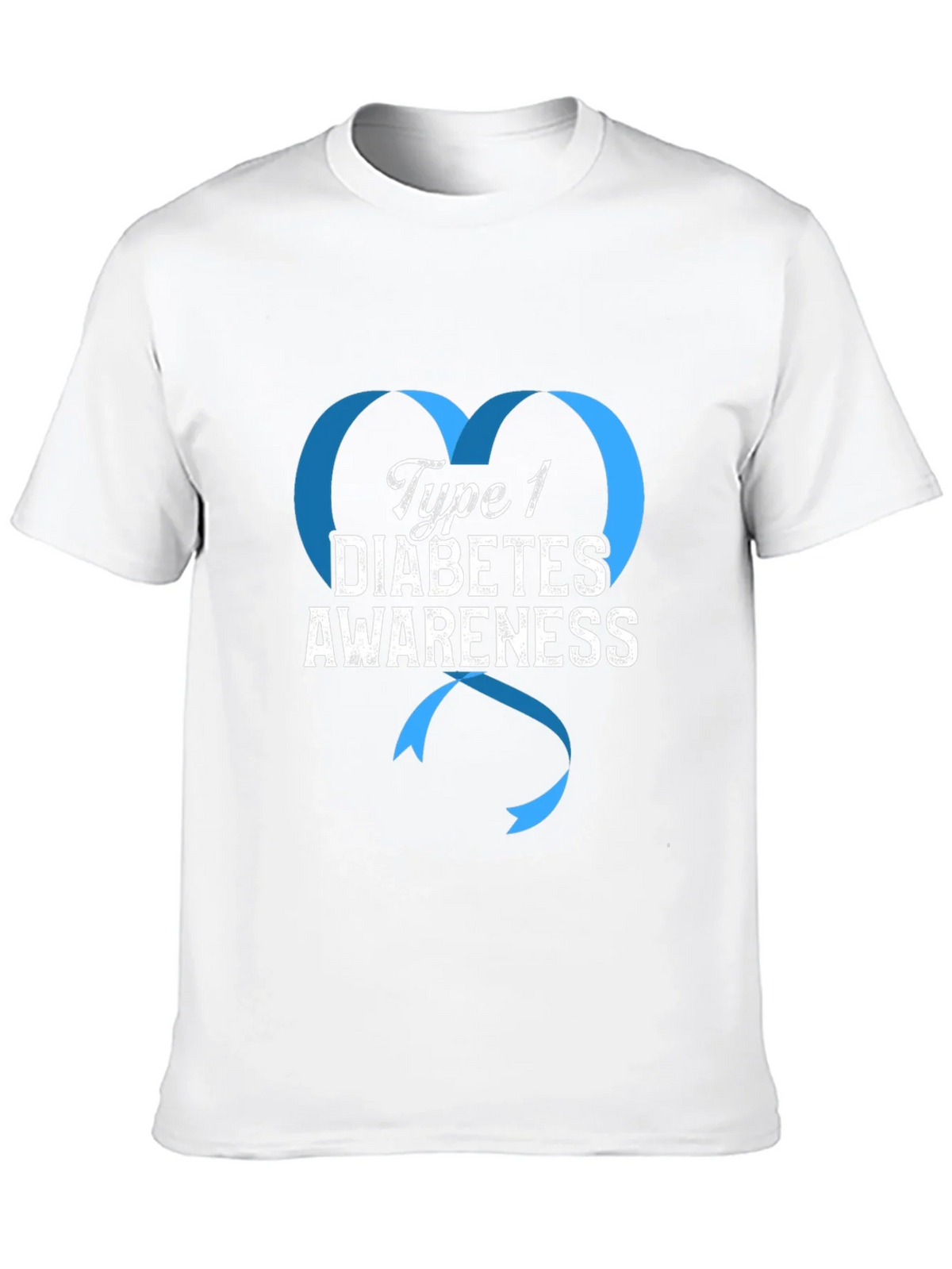 Type 1 Diabetes Awareness Ribbon Heart T-Shirt product image 9
