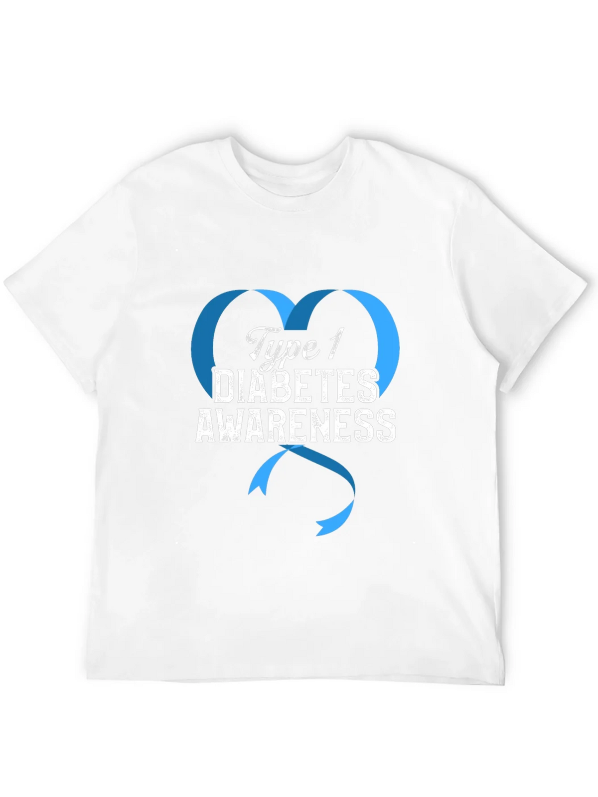 Type 1 Diabetes Awareness Ribbon Heart T-Shirt product image 11