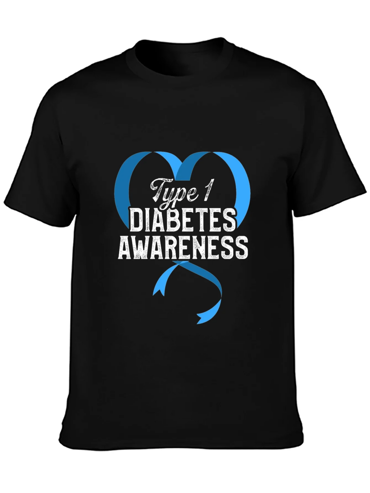 Type 1 Diabetes Awareness Ribbon Heart T-Shirt product image 3