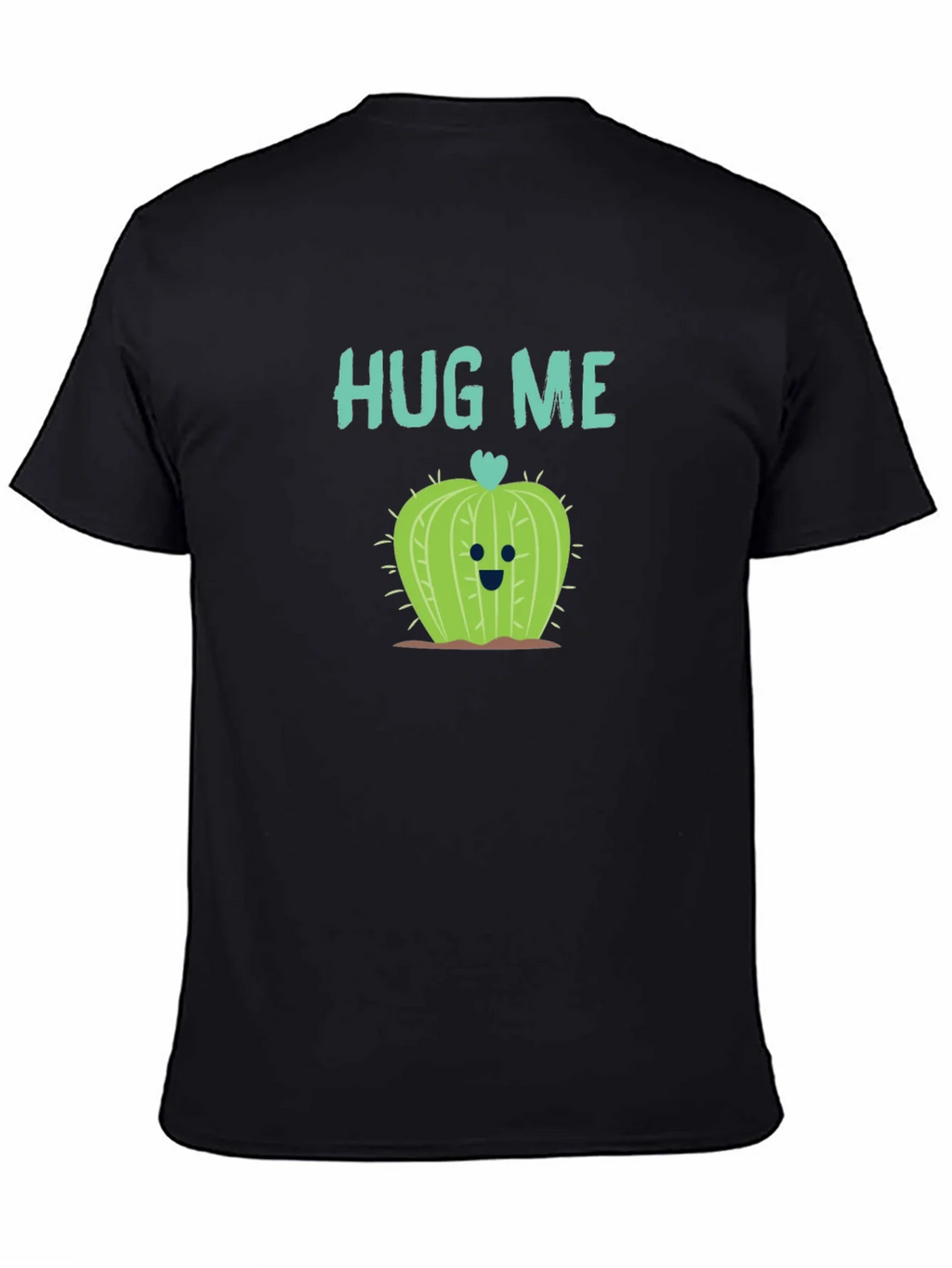 Hug Me Cactus T-Shirt - Black Crew Neck Soft Cotton product image 4