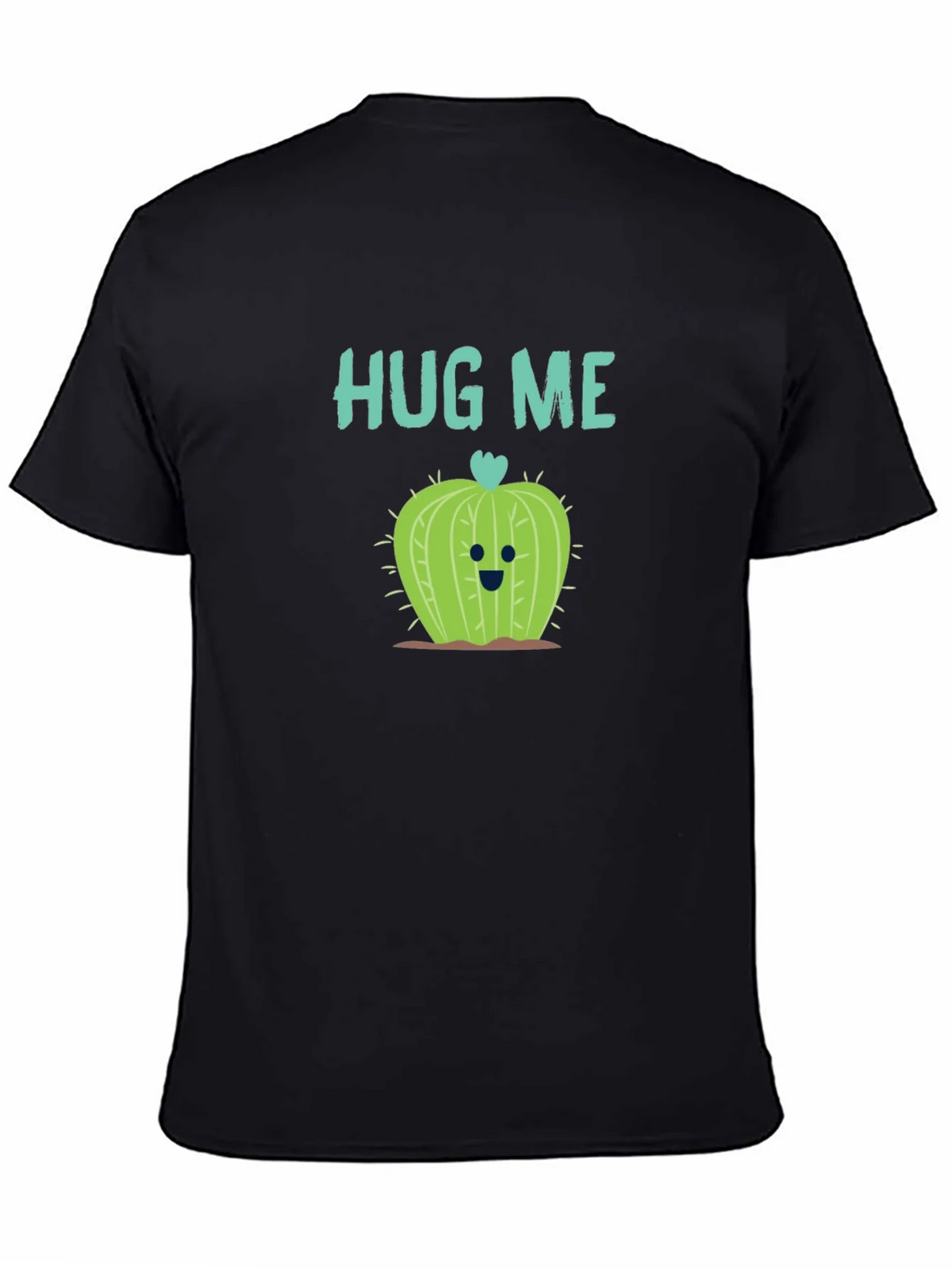 Hug Me Cactus T-Shirt - Black Crew Neck Soft Cotton product image 4