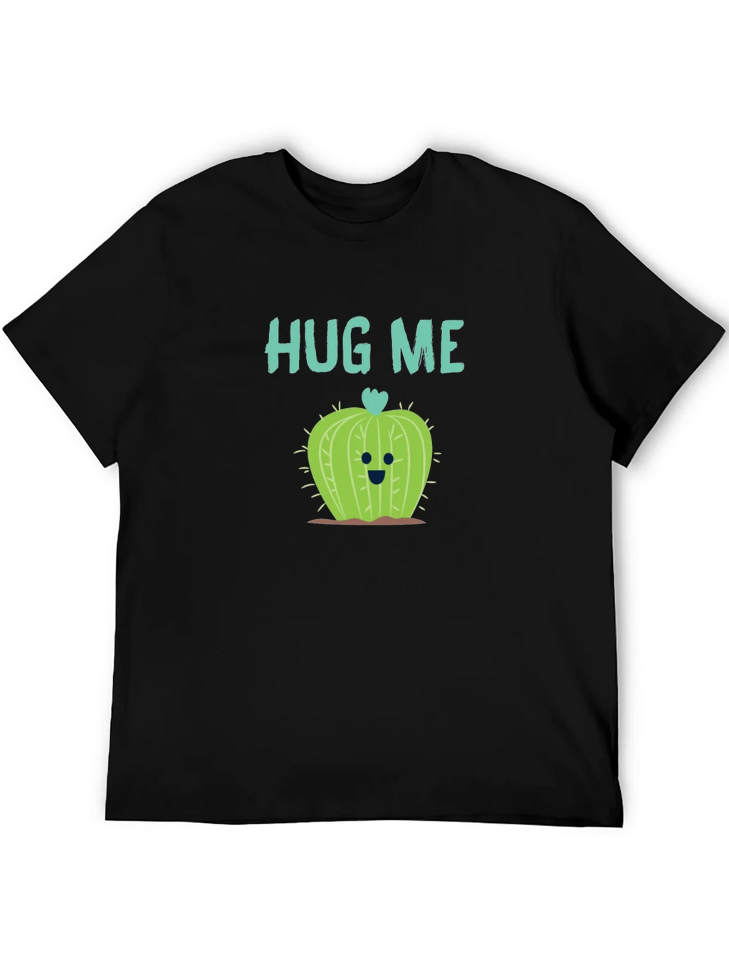 Hug Me Cactus T-Shirt - Black Crew Neck Soft Cotton product image 5