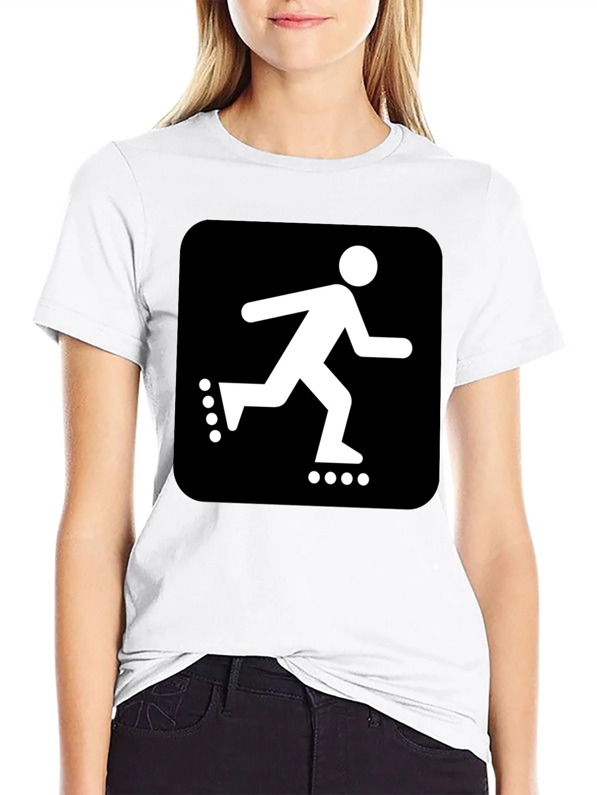 Roller Skater Graphic Black T-Shirt product image 8
