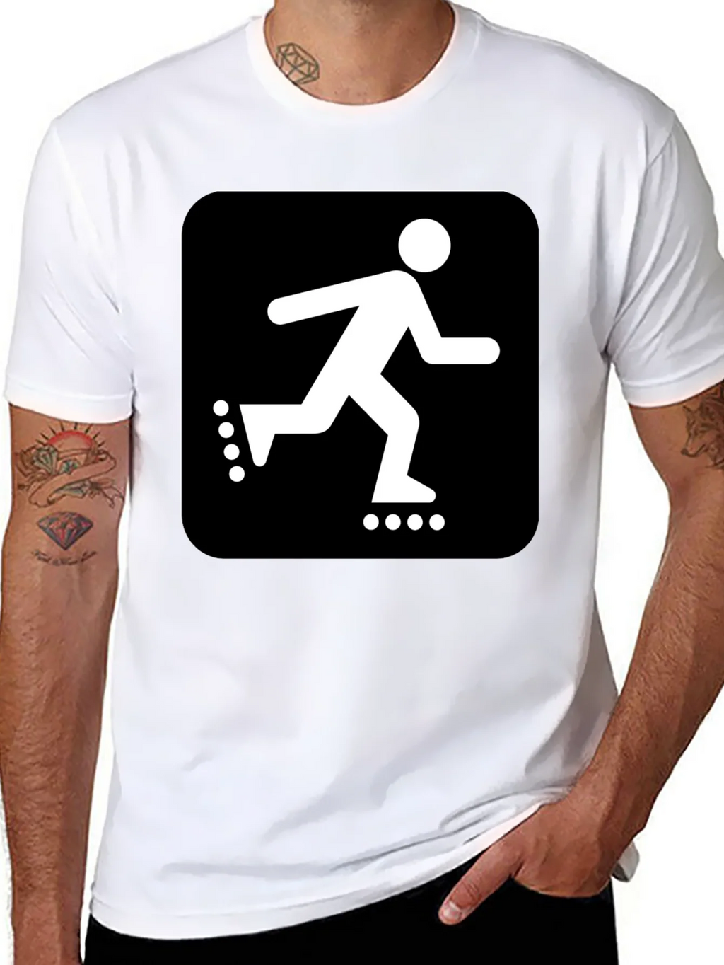 Roller Skater Graphic Black T-Shirt product image 7