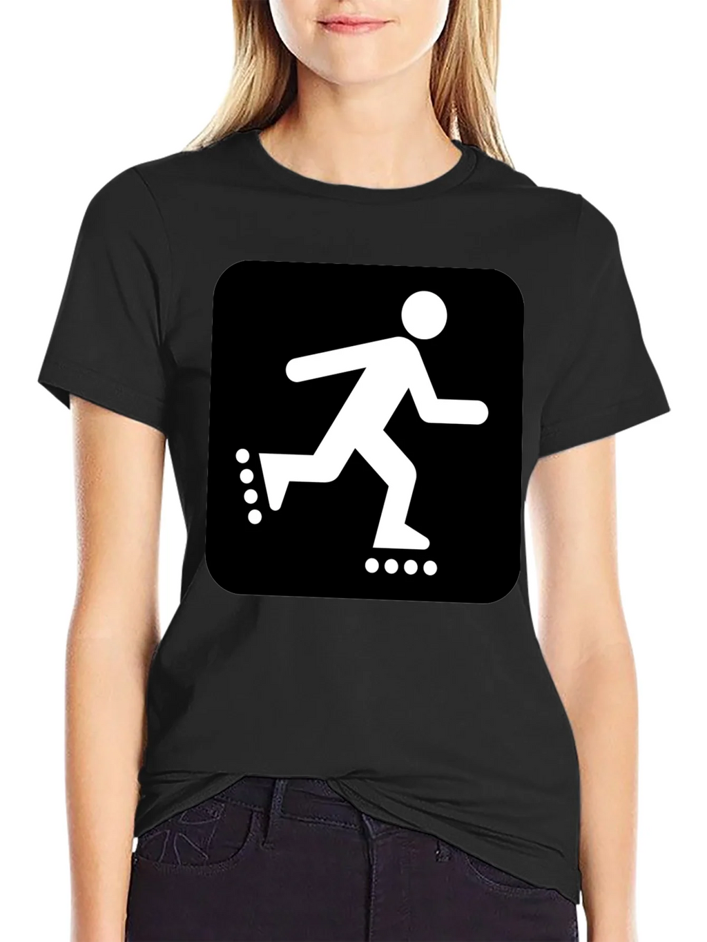 Roller Skater Graphic Black T-Shirt product image 2