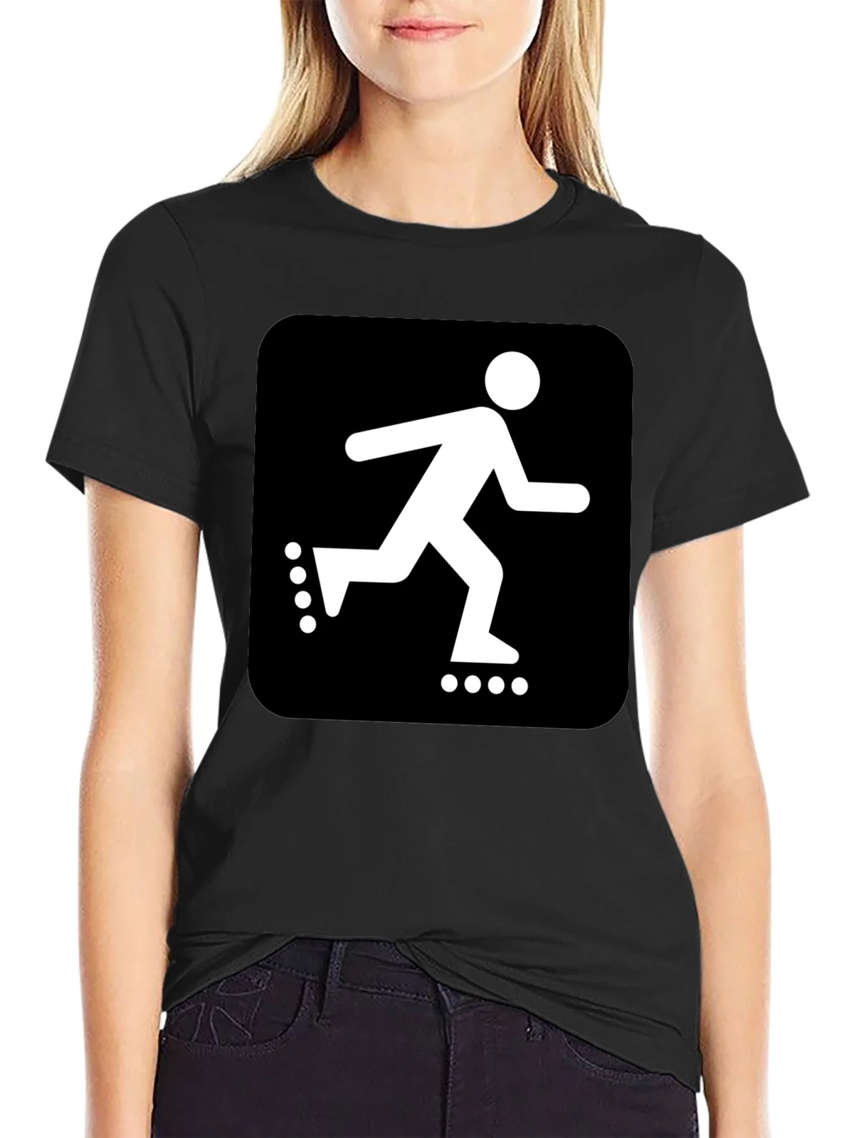 Roller Skater Graphic Black T-Shirt product image 2