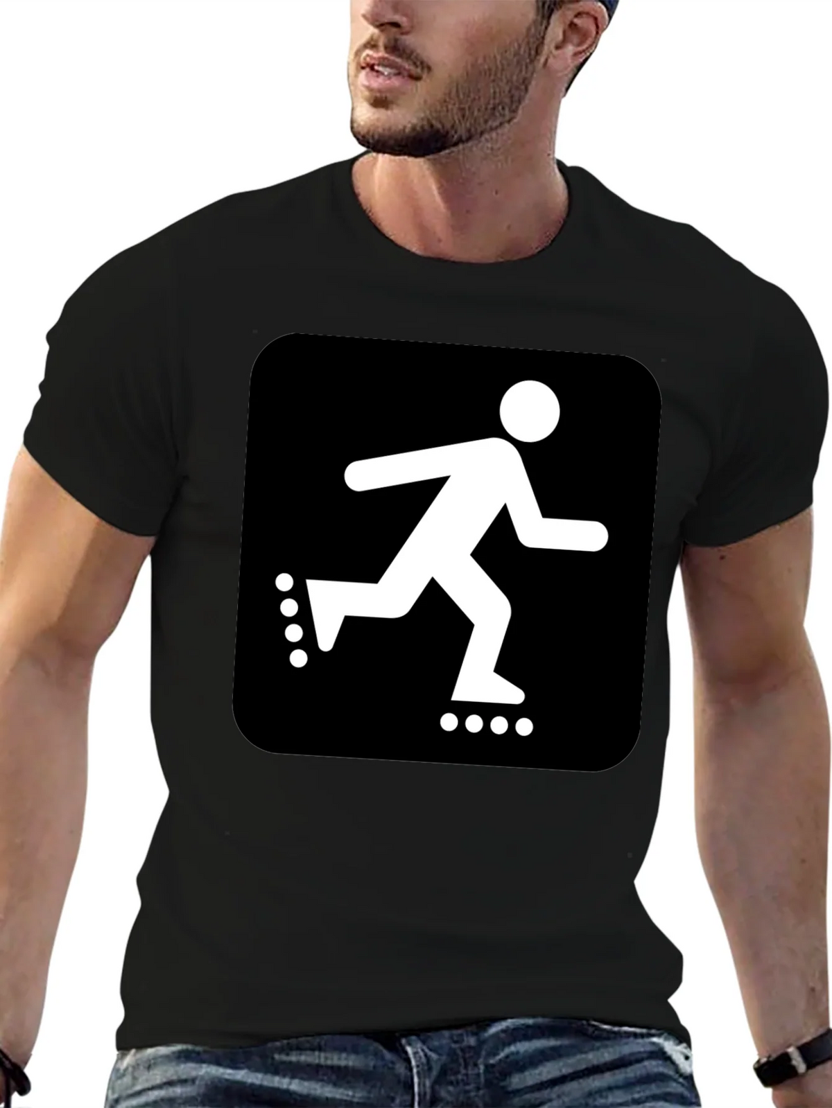 Roller Skater Graphic Black T-Shirt product image 6